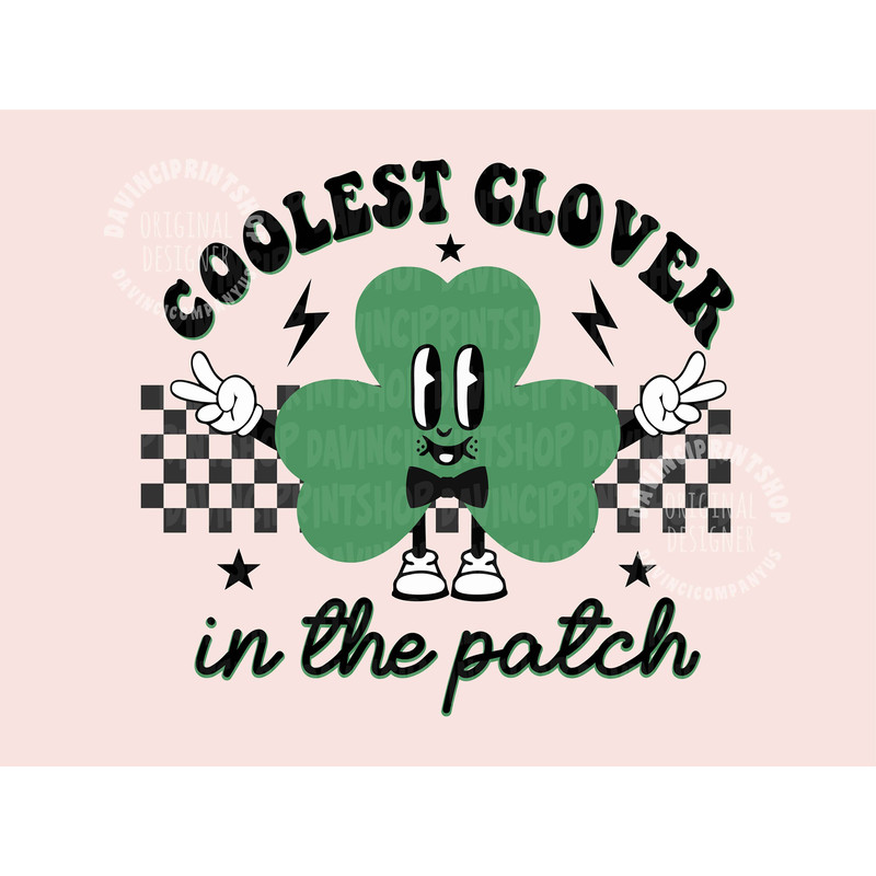 Coolest Clover To Pinch SVG, Boy St Patrick Day SVG, Shamrock Svg, irish boy svg, Retro Clover Svg, Boy Sublimation, Saint Patricks Shirt.jpg