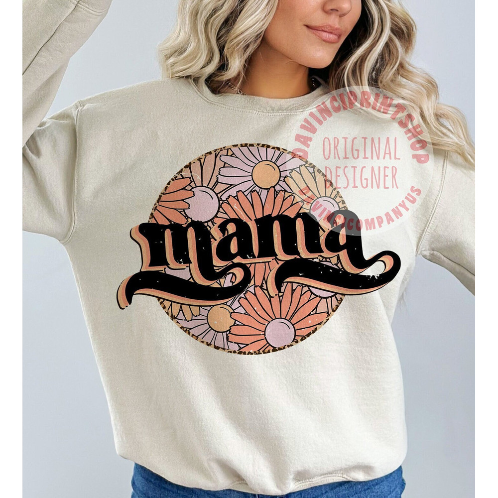 Floral Mama PNG, Retro Floral Mom Shirt Design, Mama png, Mama sublimation, mom png, retro mama png, summer mama png, spring mama png, retro.jpg
