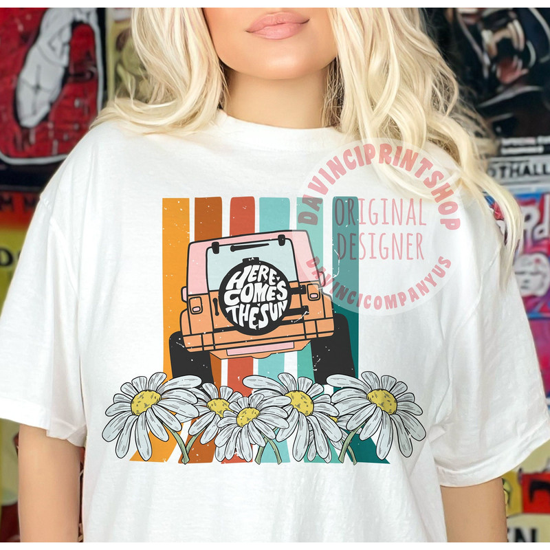 Here comes the sun png file trendy sublimation mom shirt no svg, retro summer mama tshirt popular png, Summer png, retro png, png designs.jpg