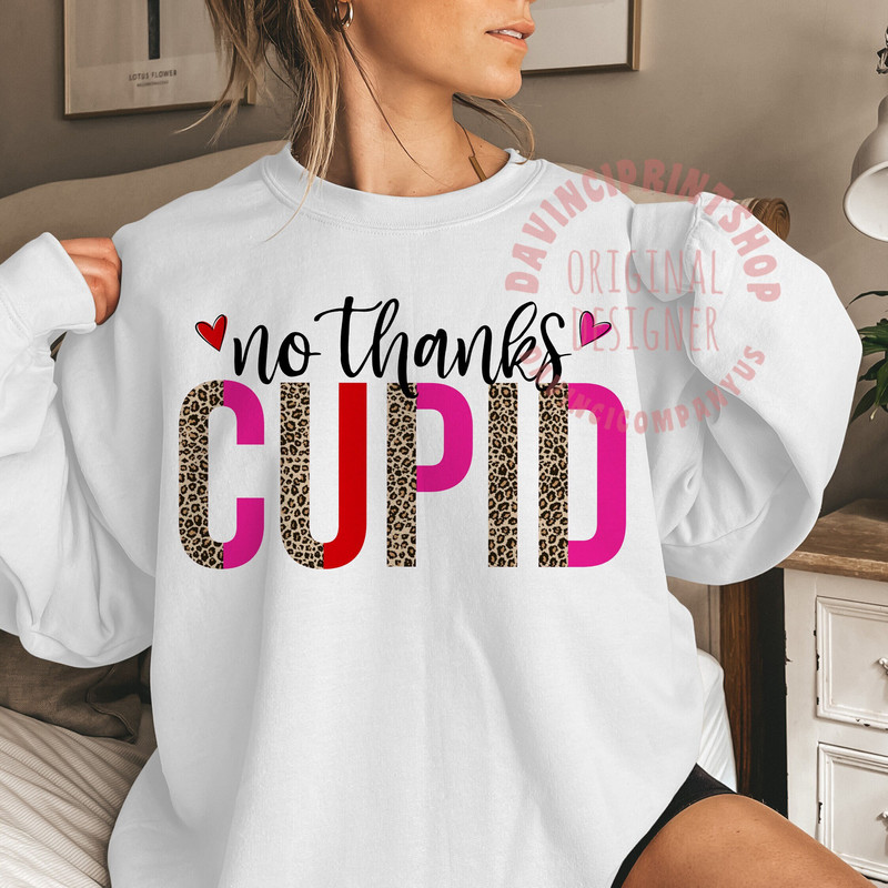No Thanks Cupid Leopard Print Valentines PNG, Valentines Sublimation,Funny Valentines png, Cupid Sublimation, Retro Valentines, png designs.jpg