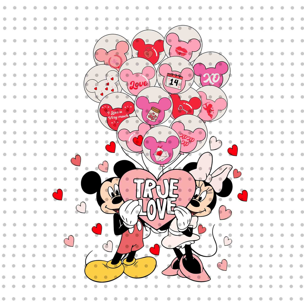 True Love SVG, Valentine's Day Svg, Happy Valentine Svg, Magical Valentine Svg, Couple Valentines Svg, Mouse Balloon, Valentine Shirt Design.jpg