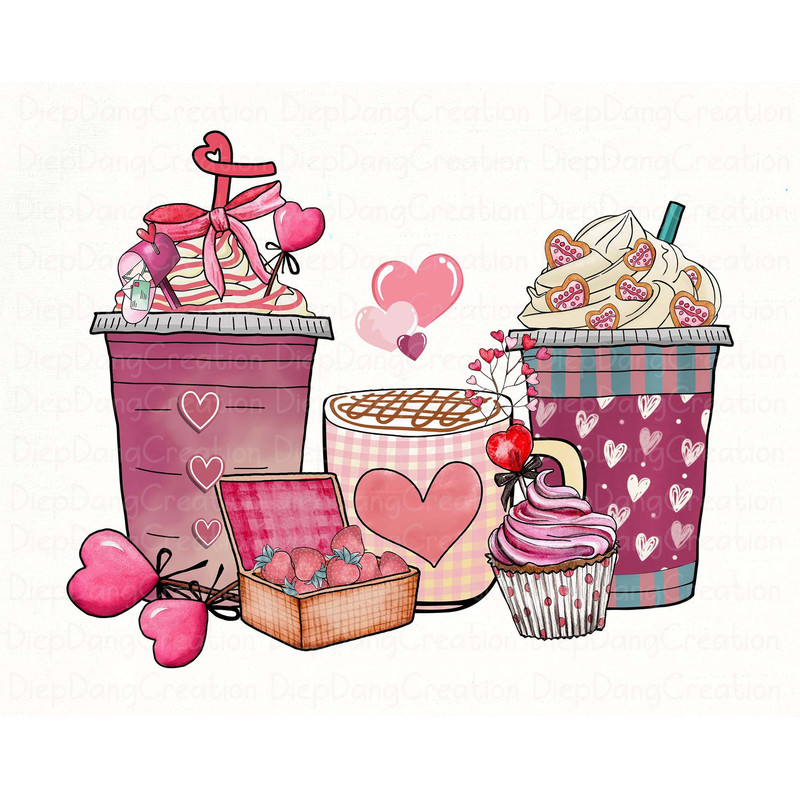 Valentine Coffee Png, Valentine Drinks Png, XOXO Png, Valentine's Day Png, Latte Drink, Valentine Love, Coffee Lover, Valentine Png Design 2.jpg