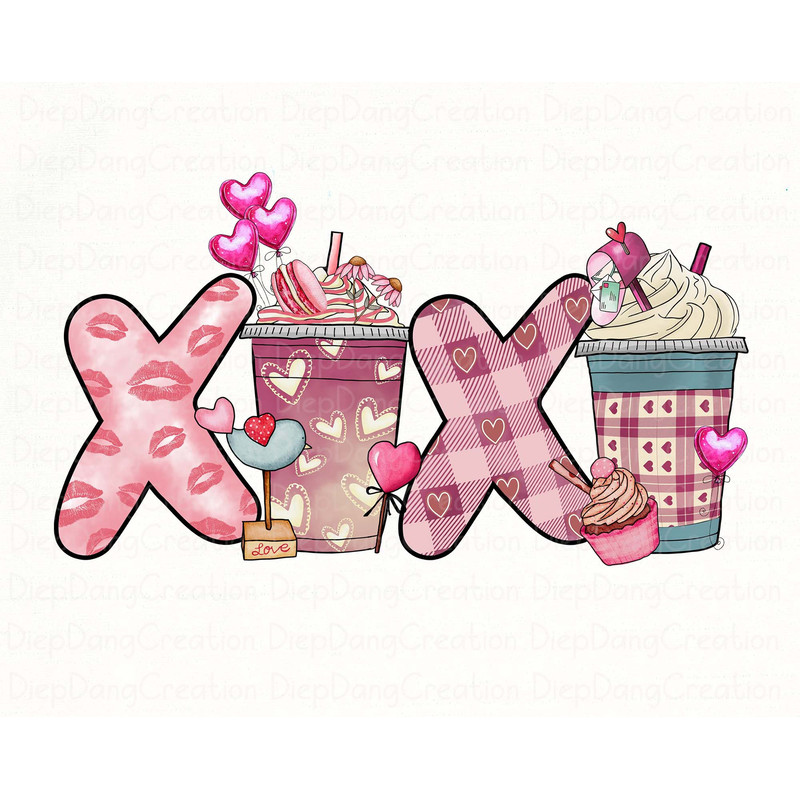 Valentine Coffee Png, Valentine Drinks Png, XOXO Png, Valentine's Day Png, Latte Drink, Valentine Love, Coffee Lover, Valentine Png Design.jpg