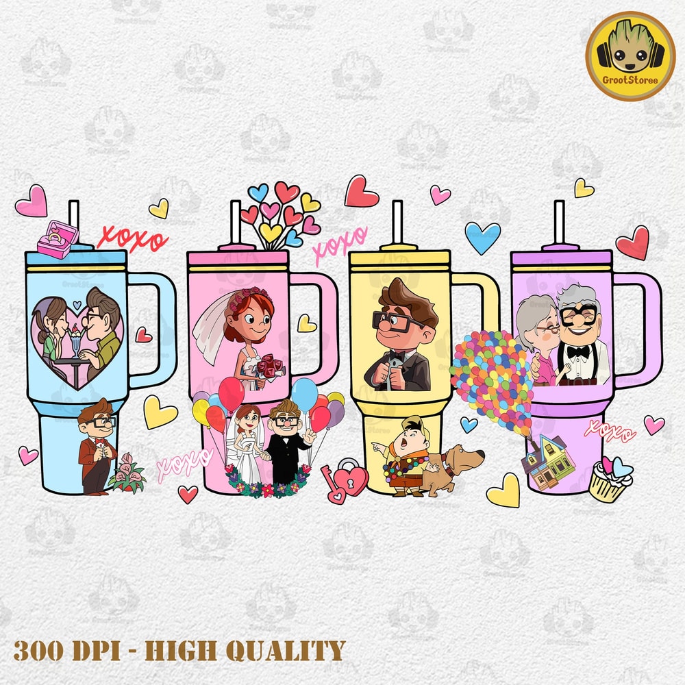 Cartoon Couple Obsessive Cup Disorder Valentine's Day Png, Valentines Candy Heart Inspired PNG, Retro Valentines PNG, Love Valentine Png.jpg