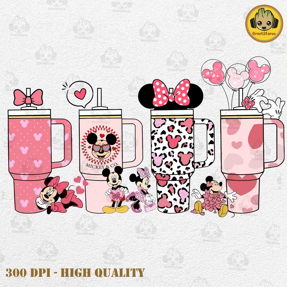 Cartoon Mouses Obsessive Cup Disorder Valentine's Day Png, Valentines Candy Heart Inspired PNG, Retro Valentines PNG, Love Valentine Png.jpg