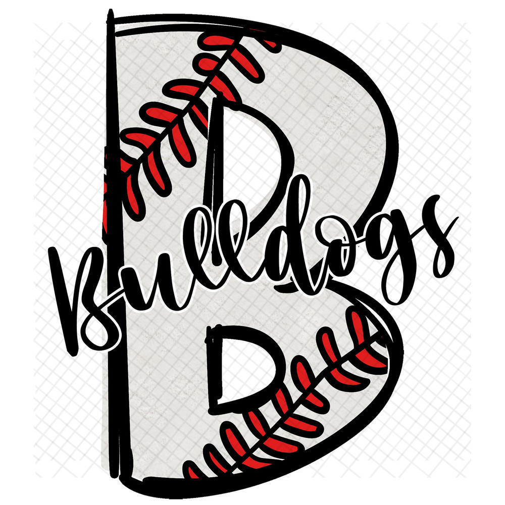 Baseball Distressed B Bulldogs PNG, Digital Download, Mascot Shirt, Sublimation TShirt Design, T Shirt Design.jpg