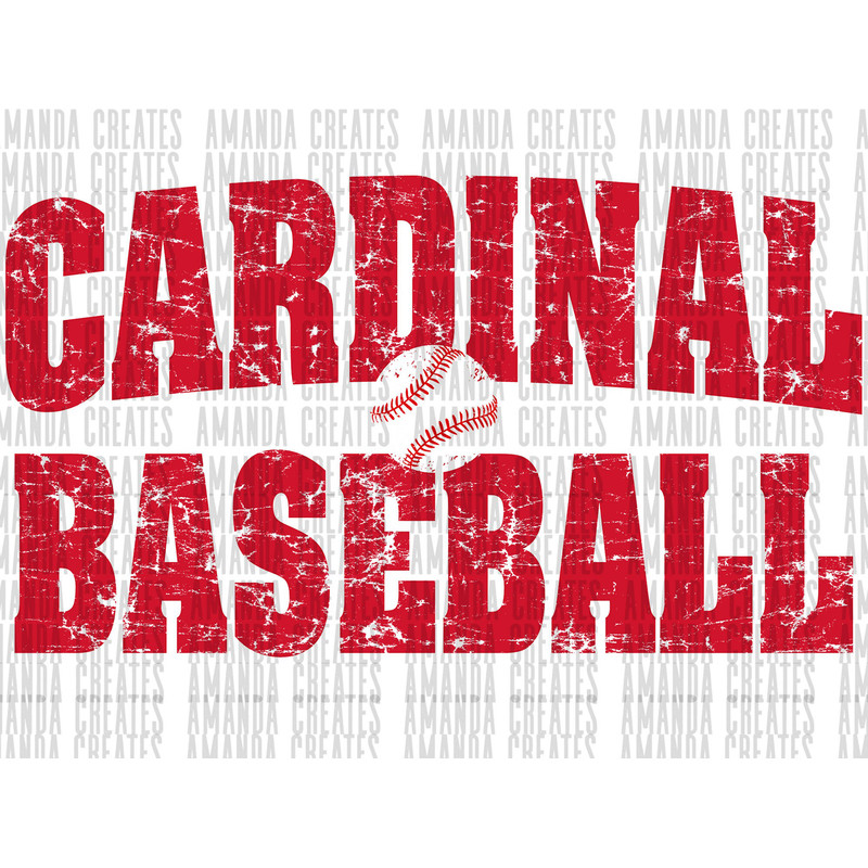 Cardinals Baseball Distressed Mascot Design PNG, Digital Download.jpg