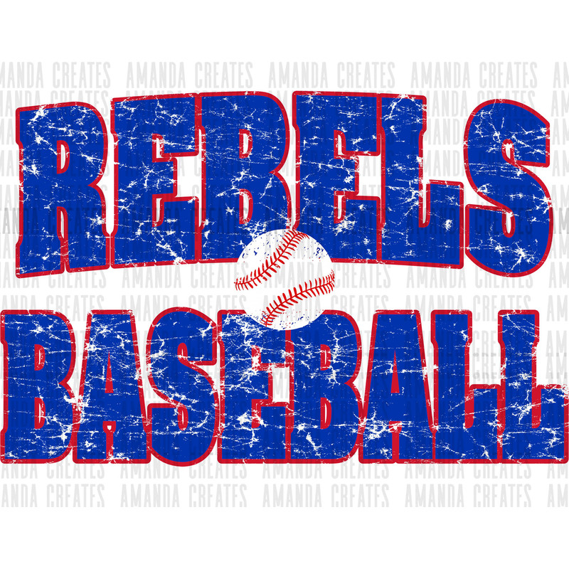 Rebels Baseball Distressed Mascot Design PNG, Digital Download.jpg