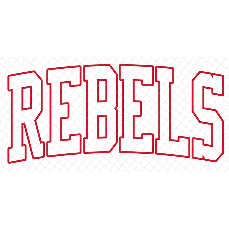 Rebels Red Arched Varsity Outline Mascot PNGSVGJPG, digital download, instant delivery.jpg
