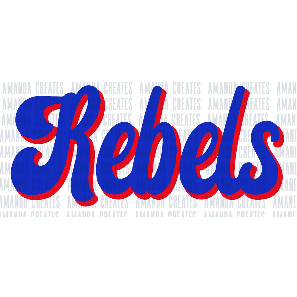 Retro Red Blue Rebels PNG, SVG, Digital File.jpg