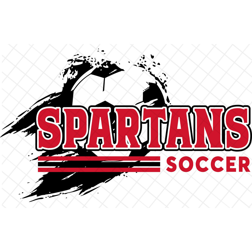 Spartans Soccer Digital Design Red & Black PNGJPG - Perfect for Soccer enthusiasts and Spartan Fans - Instant Download.jpg