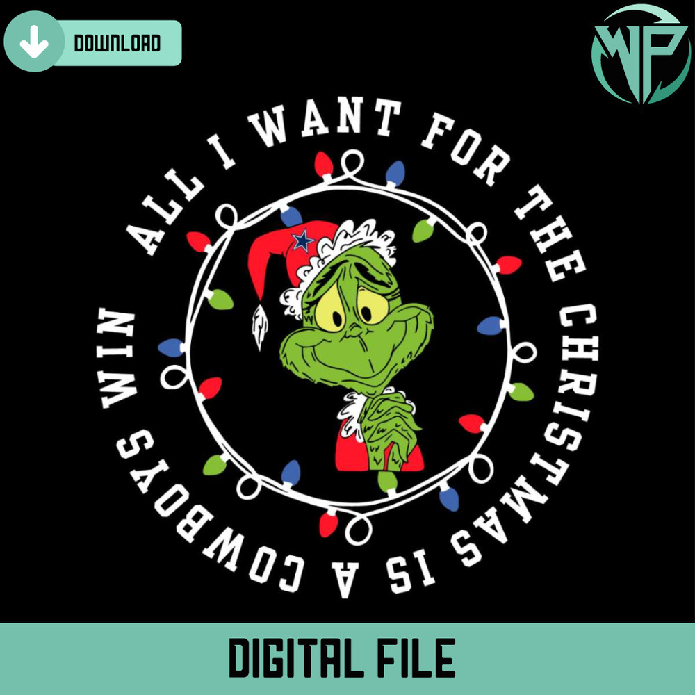 Funny Grinch All I Want For The Christmas Is A Cowboys Win Svg - Gossfi.com.jpg
