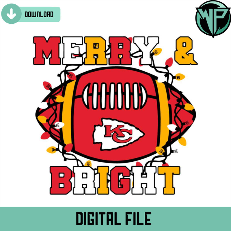 Merry And Bright KC Football Svg Digital Download - Gossfi.com.jpg