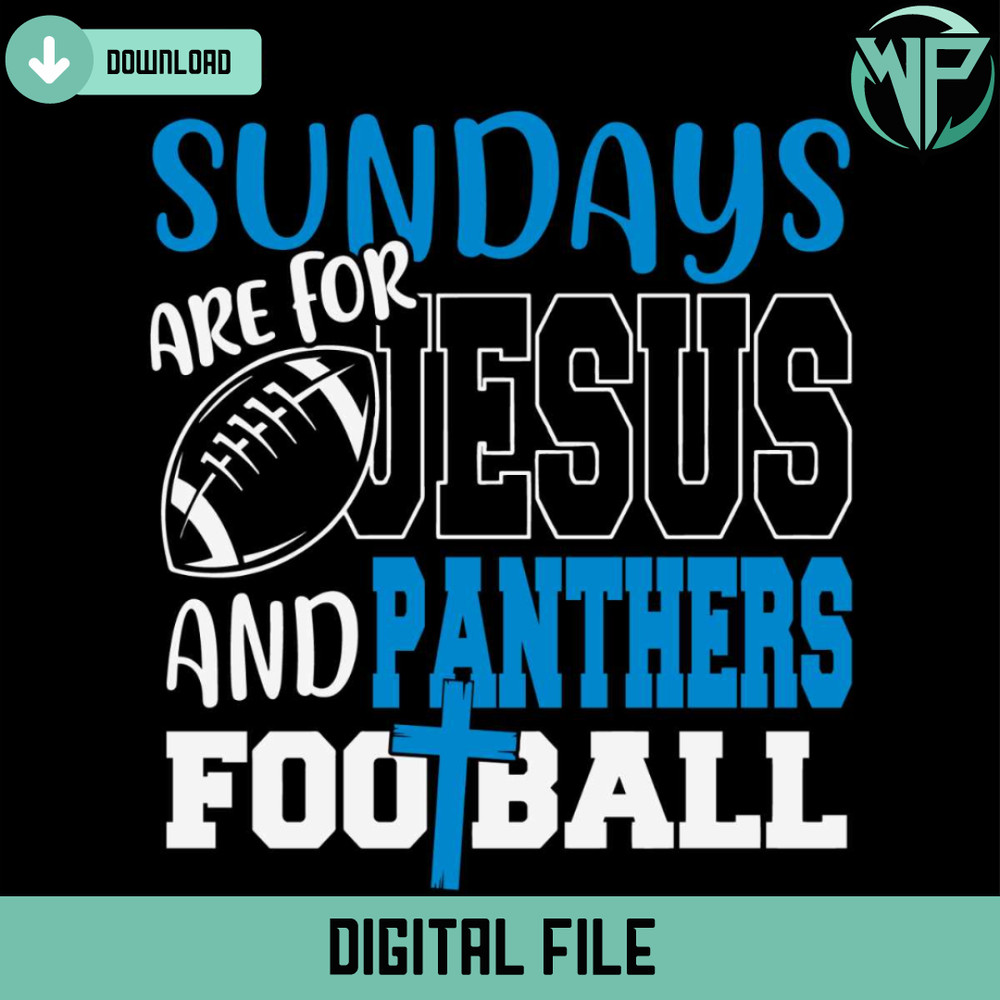 Sundays Are For Jesus And Panthers Football Svg - Gossfi.com.jpg