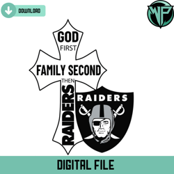 god first family second then raiders svg