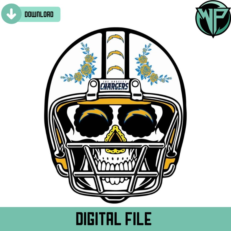 Sugar Skull Chargers Helmet Svg Digital Download - Gossfi.com.jpg