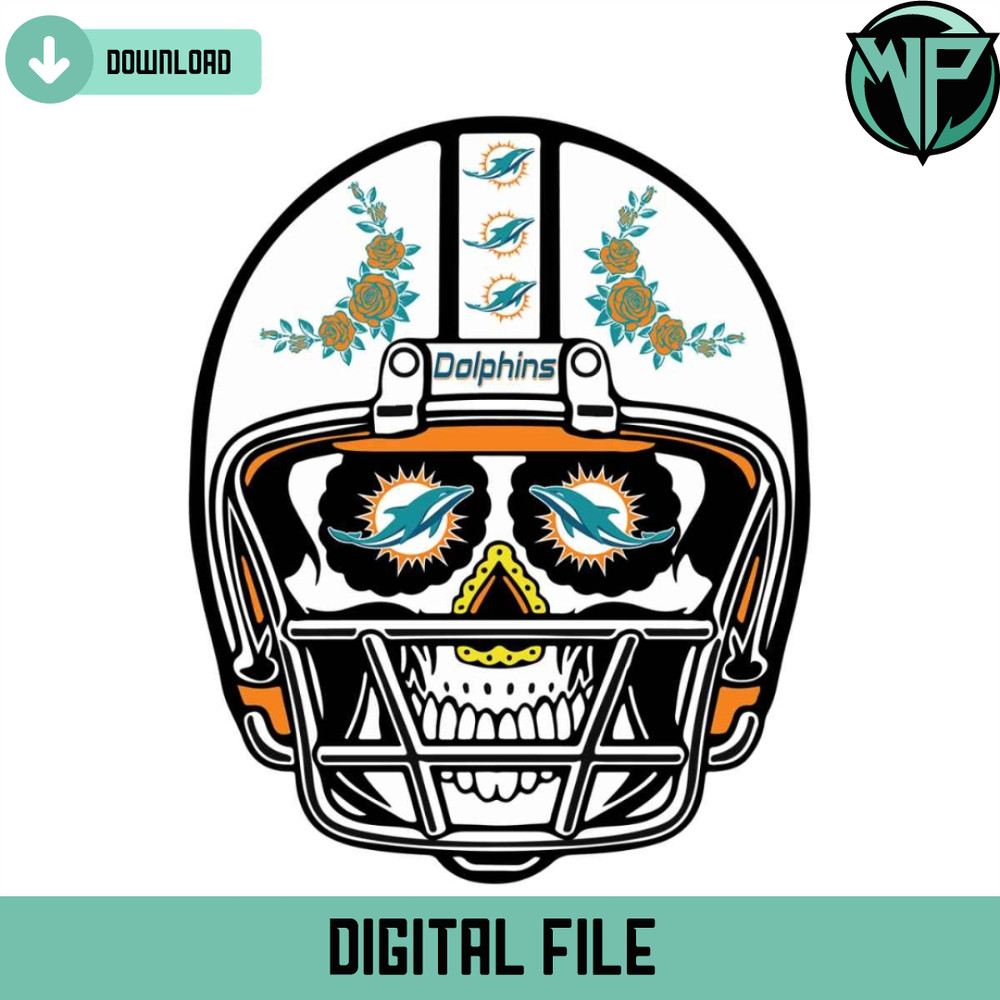 Sugar Skull Dolphin Helmet Svg Digital Download - Gossfi.com.jpg