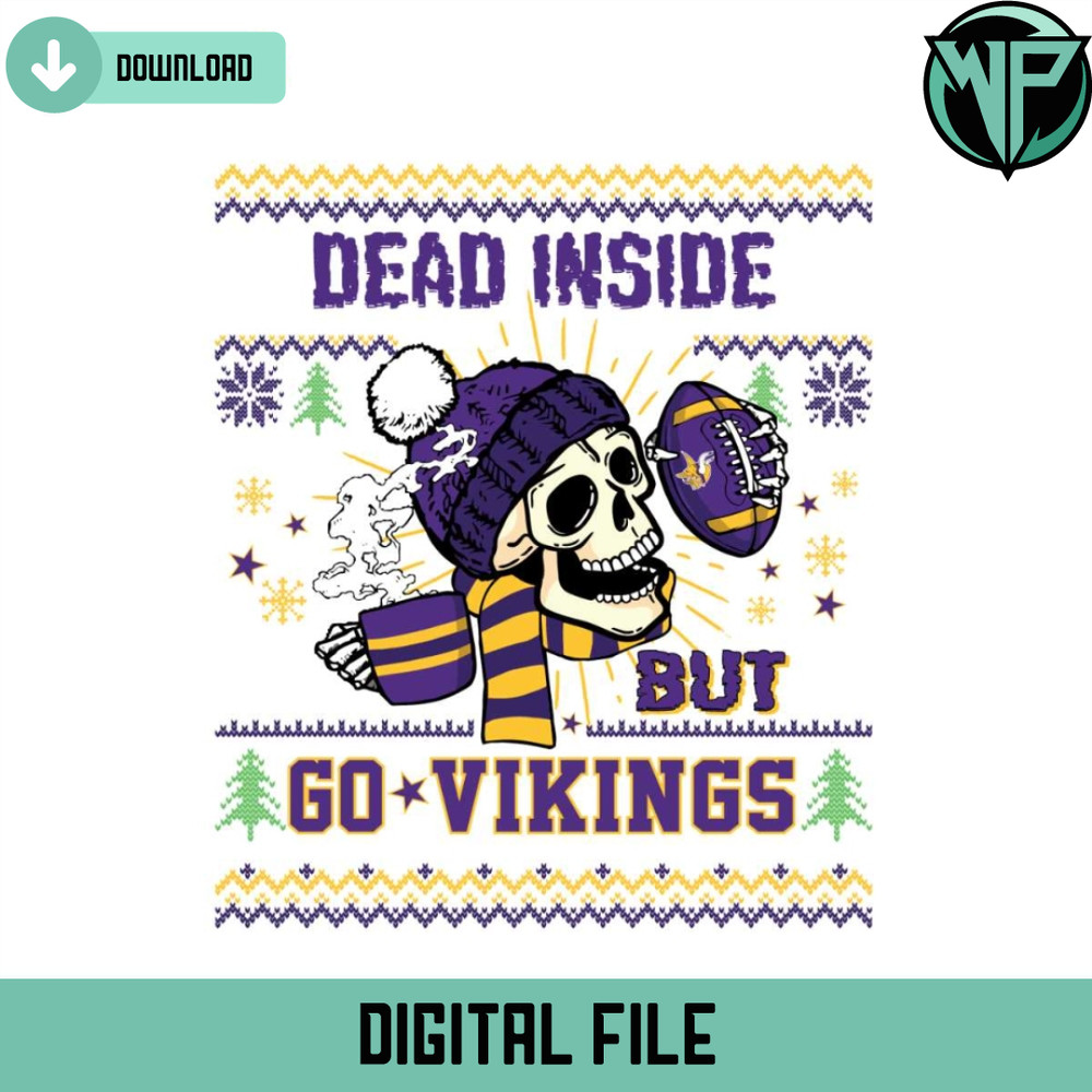 Funny Skull Dead Inside But Go Vikings Football Svg - Gossfi.com.jpg