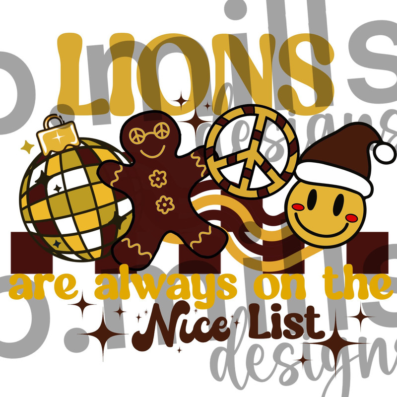 Lions Christmas On the Nice List Groovy Sublimation Design- 300 DPI.jpg