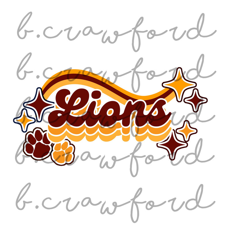 Lions Maroon and Gold Retro Sublimation Design - 300 DPI.jpg