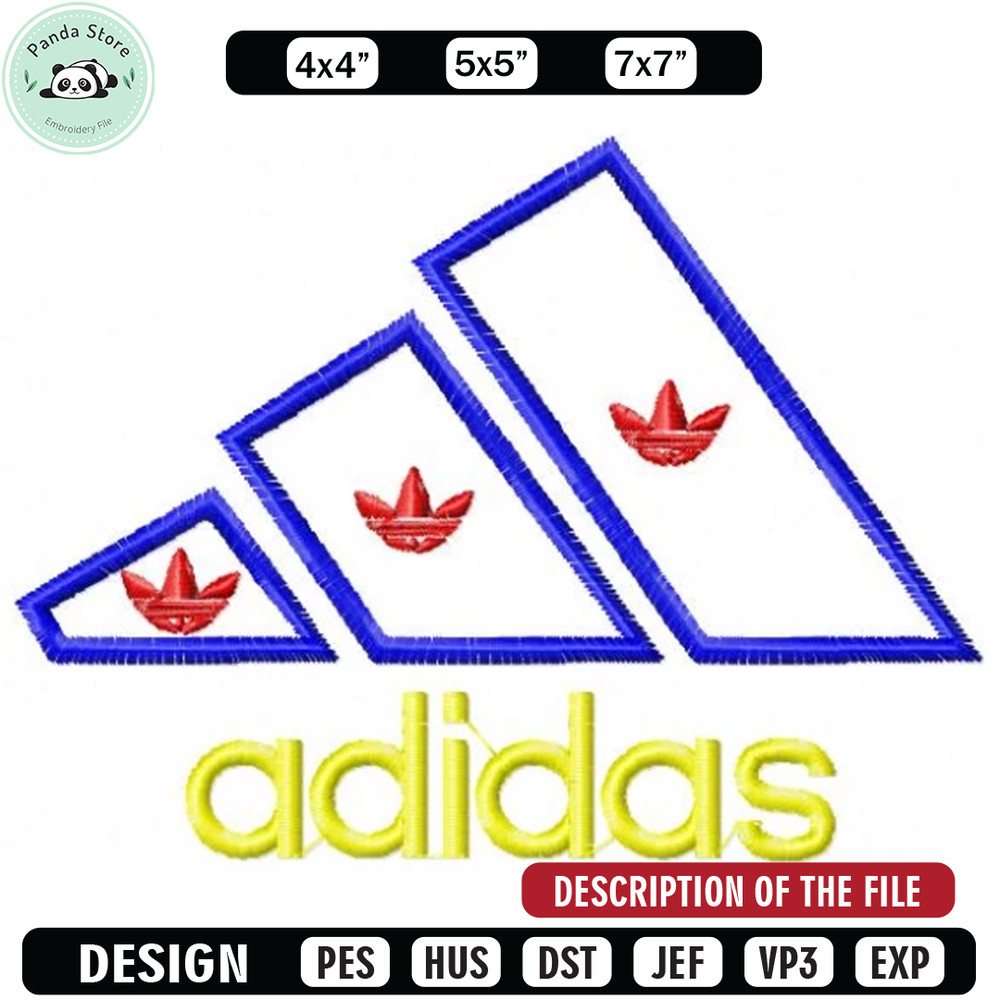 Adidas logo blue embroidery design, Sport Embroidery, Logo design, Embroidered shirt, Sport design, digital download.jpg
