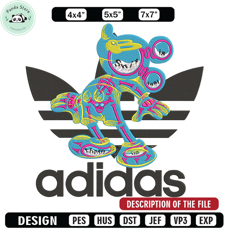 Adidas mickey Embroidery Design, Mickey Embroidery, Embroidery File, Adidas Embroidery, Anime shirt, Digital download.jpg