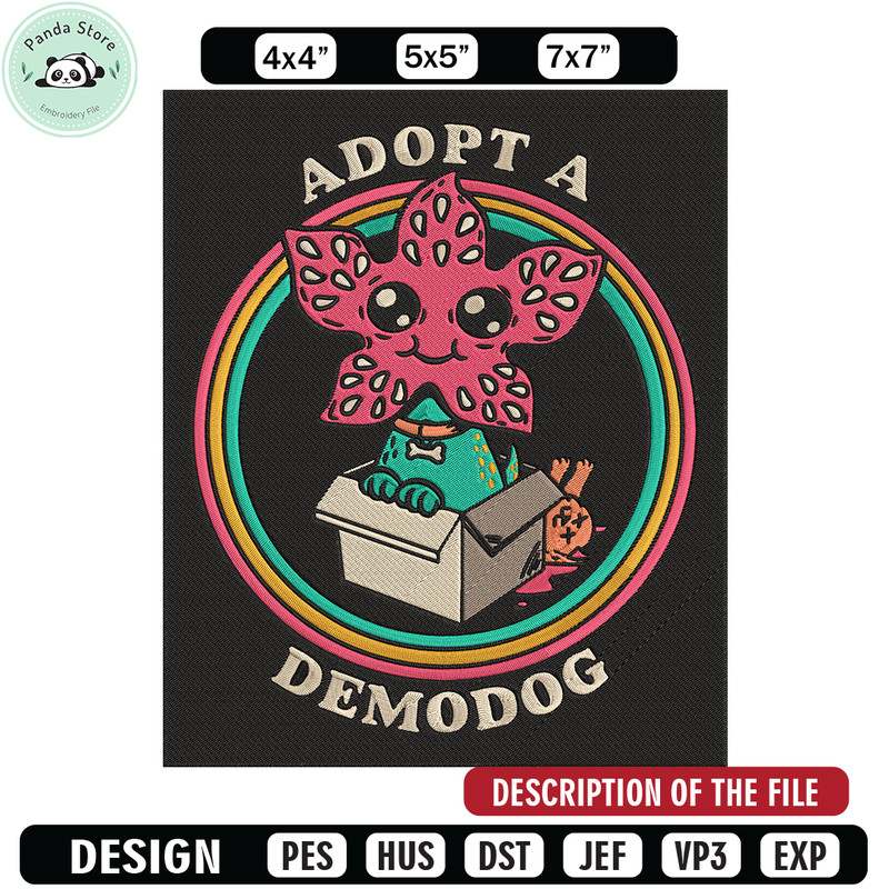 Adpot a demodog Embroidery Design, Demodog Embroidery, Embroidery File, Anime Embroidery, Anime shirt, Digital download.jpg