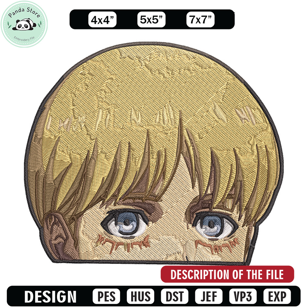 Armin Peeker Embroidery Design, Aot Embroidery, Embroidery File, Anime Embroidery, Anime shirt, Digital download 1.jpg