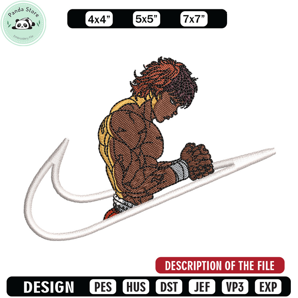 Baki Hanma embroidery design, Baki embroidery, Nike design, anime design, embroidery file, anime shirt, Digital download.jpg