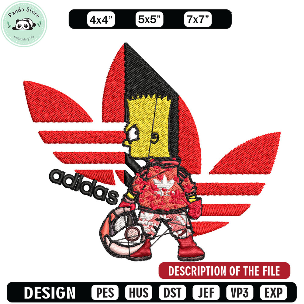 Bart racer adidas Embroidery Design, Adidas Embroidery, Brand Embroidery, Embroidery File, Logo shirt, Digital download.jpg