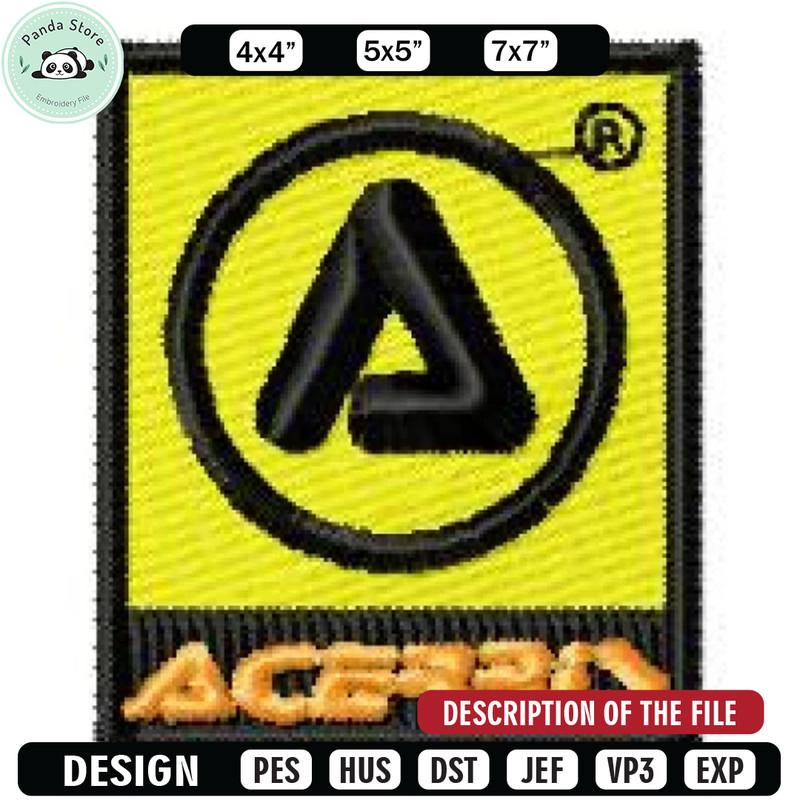 Acervis logo embroidery design, Sport Embroidery, Logo design, Embroidered shirt, Sport design, digital download.jpg