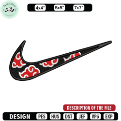 akatsuki nike embroidery design, naruto embroidery, nike design, anime design, anime shirt, digital download