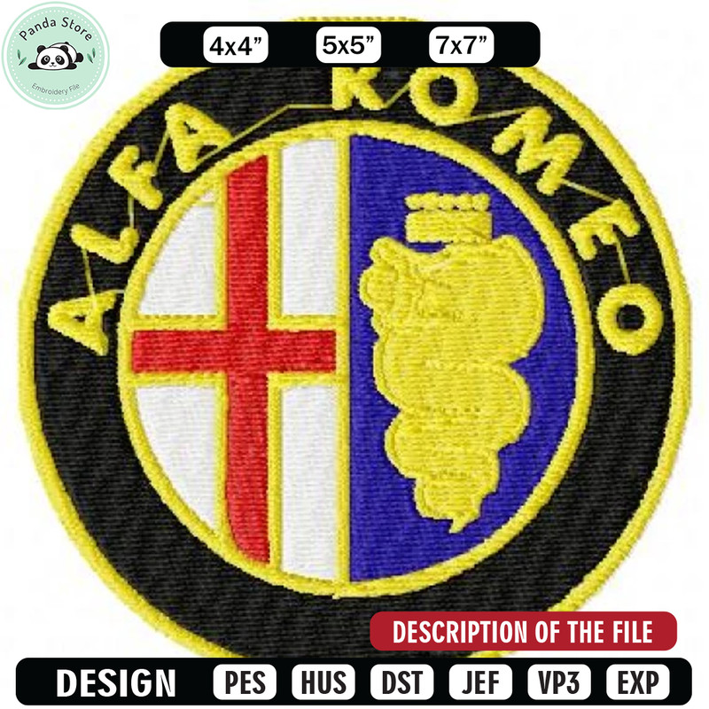 Alfa romeo embroidery design, Embroidered shirt, Car Embroidery, Car design, Logo design, digital download.jpg