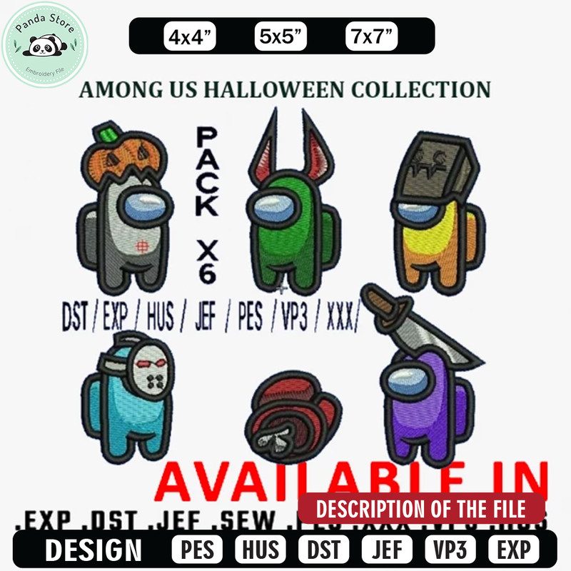 Among us halloween embroidery design, Halloween Embroidery, Halloween design, Embroidered shirt, digital download.jpg