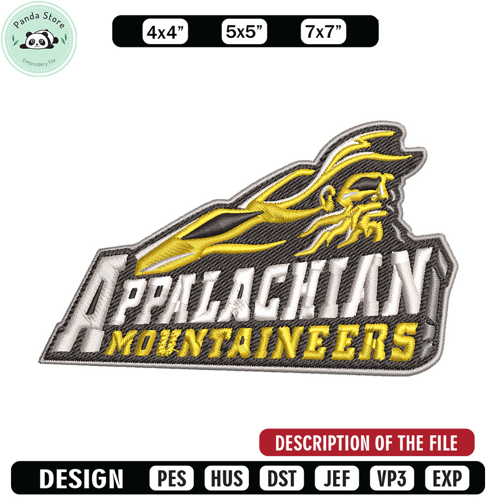 Appalachian State logo embroidery design, NCAA embroidery, Sport embroidery,Logo sport embroidery,Embroidery design.jpg