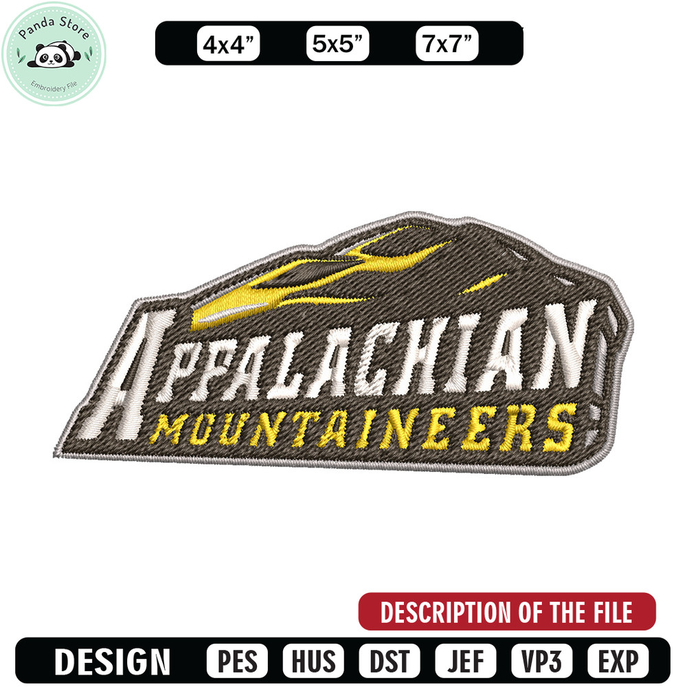 Appalachian State logo embroidery design, NCAA embroidery,Sport embroidery,Embroidery design,Logo sport embroidery.jpg