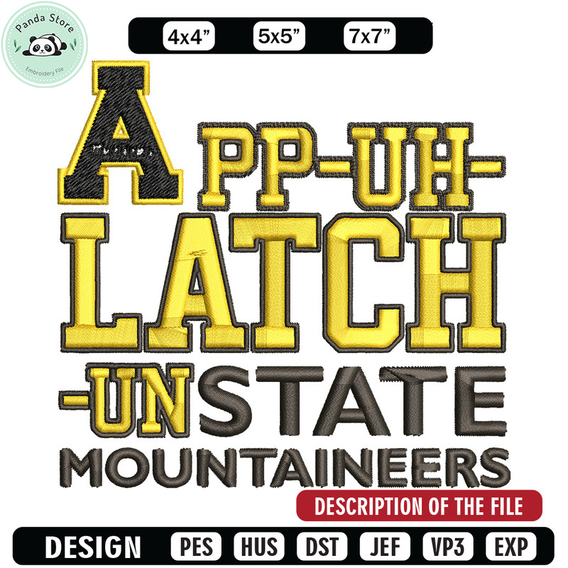 Appalachian State logo embroidery design, Sport embroidery, logo sport embroidery,Embroidery design, NCAA embroidery 1.jpg