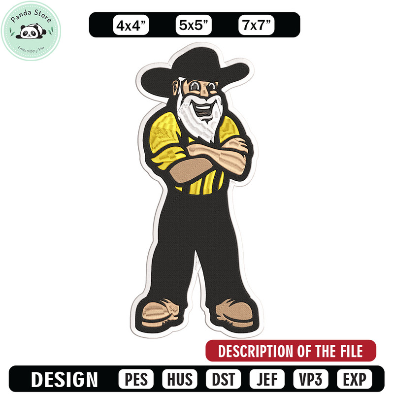 Appalachian State man embroidery design, NCAA embroidery, Sport embroidery, logo sport embroidery, Embroidery design.jpg