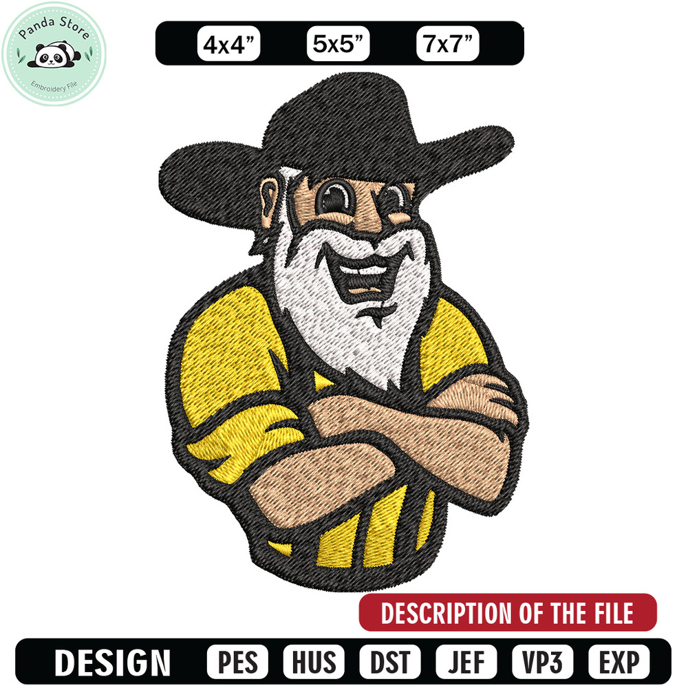 Appalachian State mascot embroidery design, NCAA embroidery, Sport embroidery,logo sport embroidery,Embroidery design.jpg