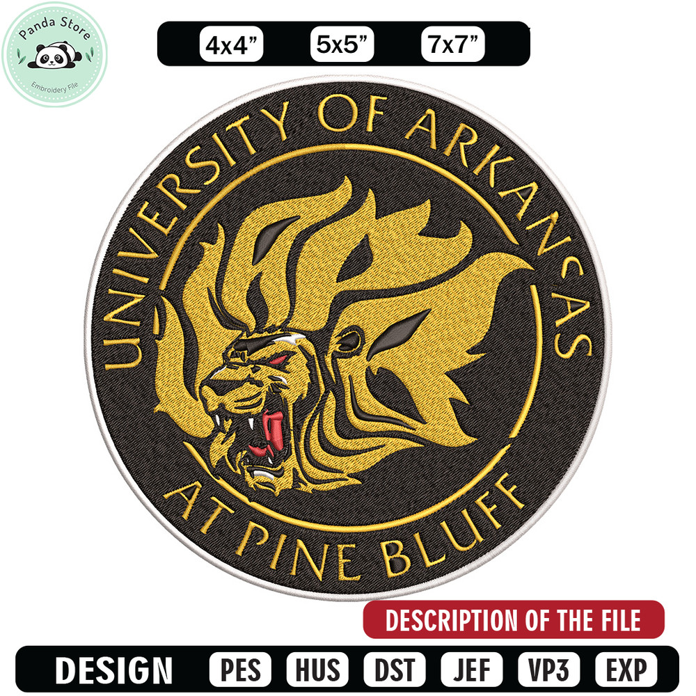 Arkansas Pine Bluff logo embroidery design, NCAA embroidery, Sport embroidery, logo sport embroidery, Embroidery design.jpg