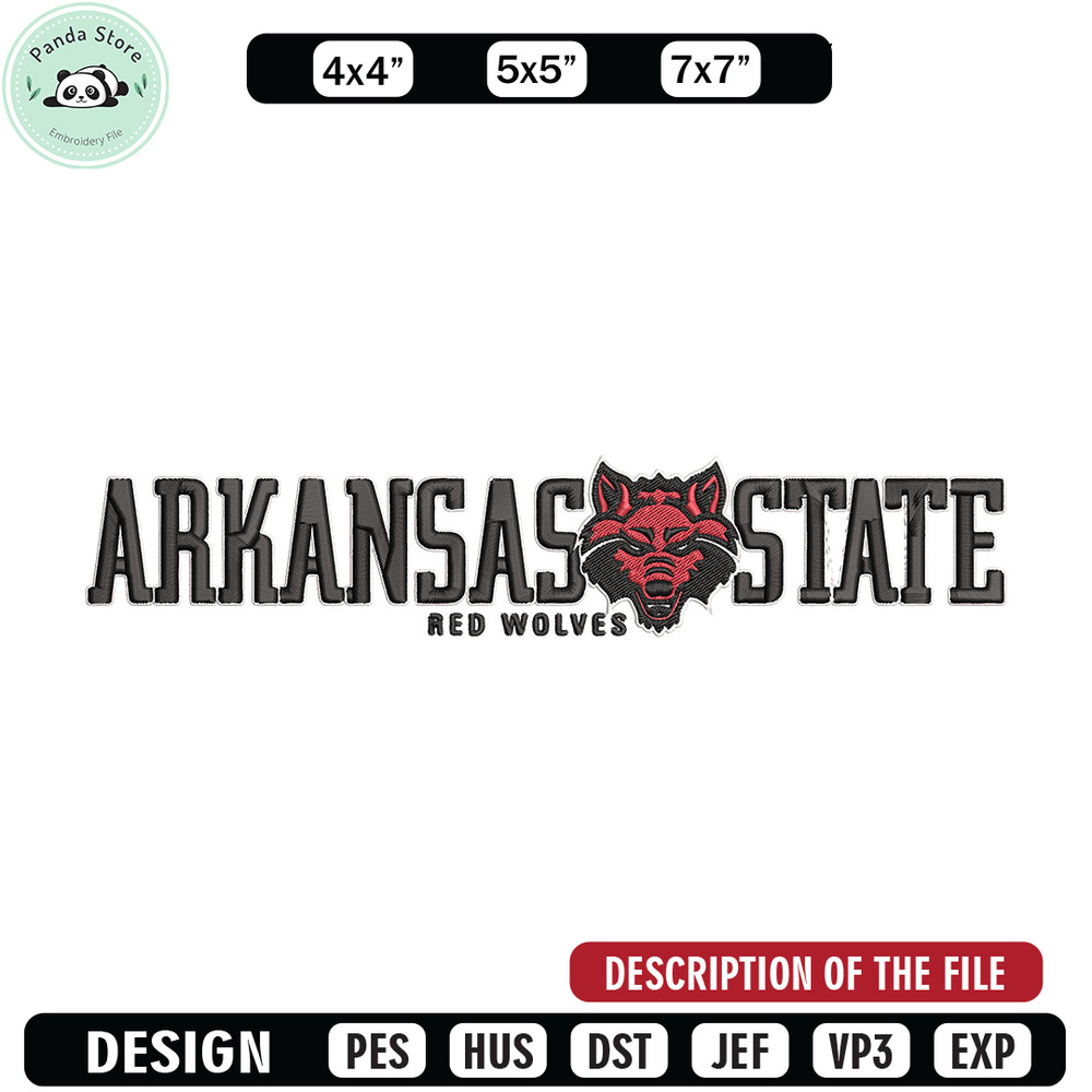 Arkansas State logo embroidery design, NCAA embroidery,Sport embroidery,Logo sport embroidery,Embroidery design 1.jpg