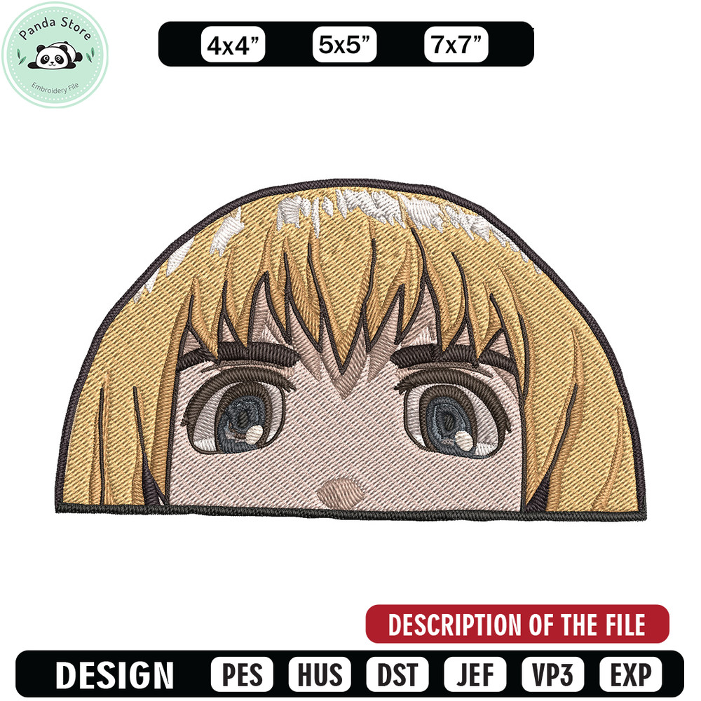 Armin Peeker Embroidery Design, Aot Embroidery, Embroidery File, Anime Embroidery, Anime shirt, Digital download.jpg