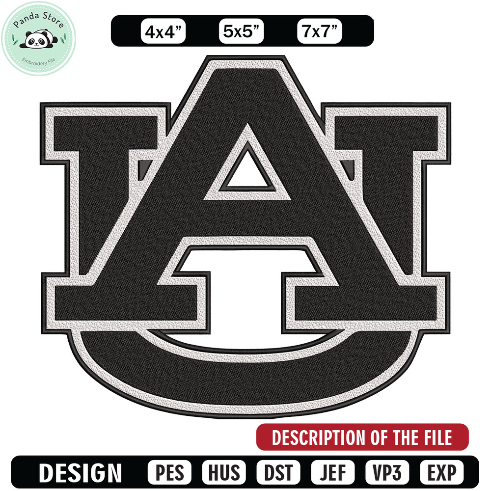 Auburn University logo embroidery design, NCAA embroidery, Embroidery design, Logo sport embroidery, Sport embroidery.jpg