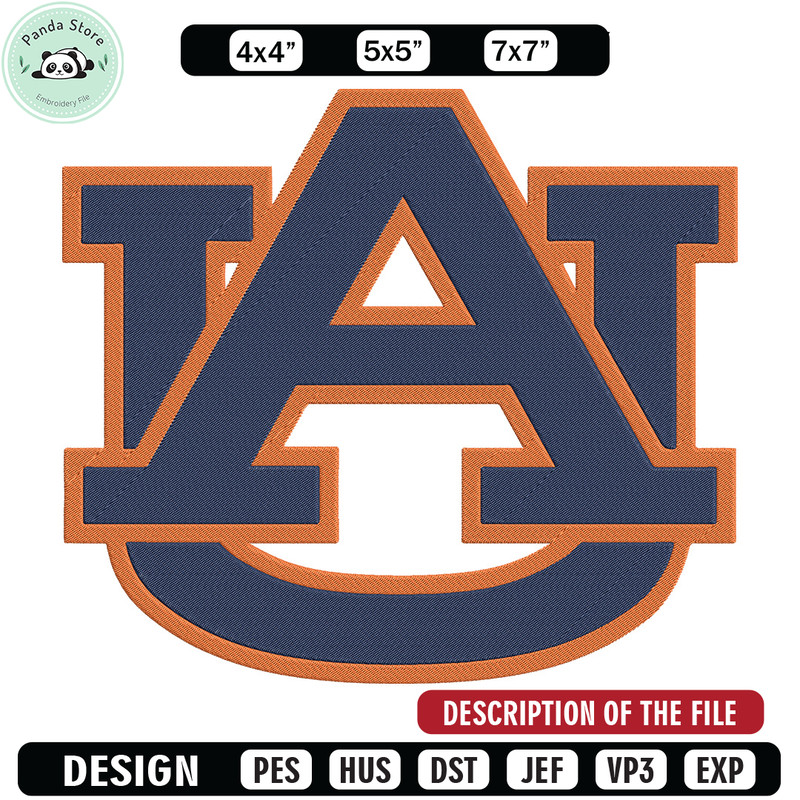 Auburn University logo embroidery design, NCAA embroidery, Sport embroidery,Logo sport embroidery,Embroidery design.jpg
