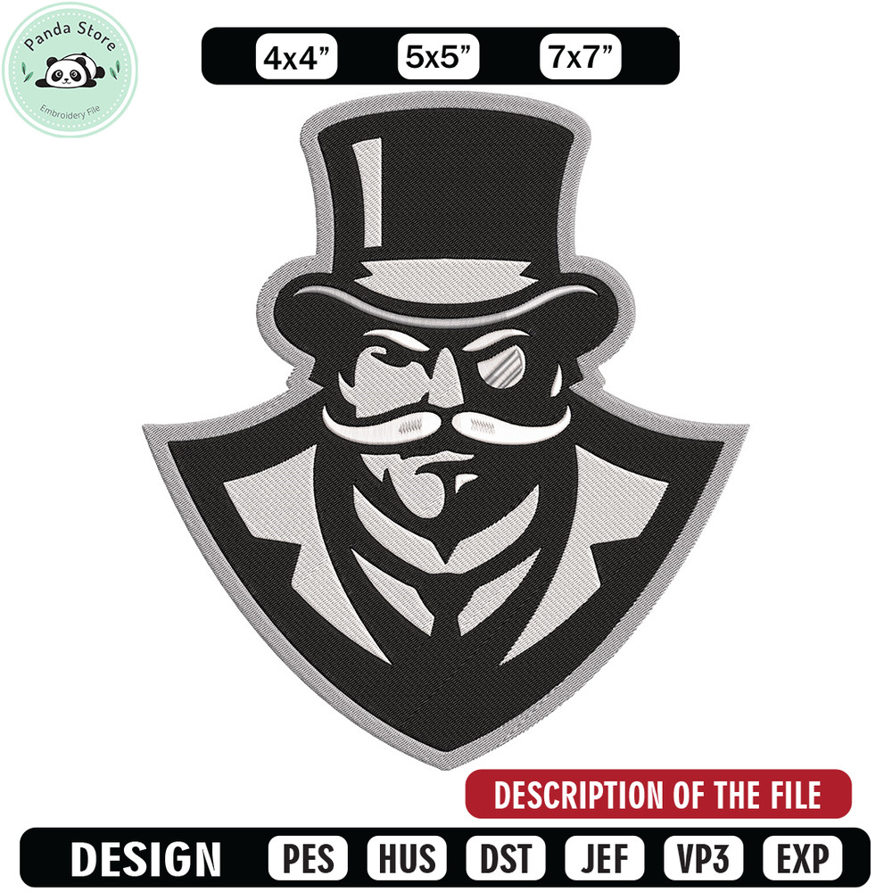 Austin Peay State logo embroidery design, NCAA embroidery, Sport embroidery,logo sport embroidery, Embroidery design 1.jpg