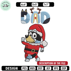 bandit dad embroidery design, bluey embroidery, embroidery file, chrismas embroidery, anime shirt, digital download
