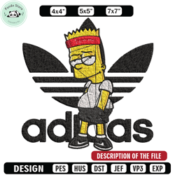 bart adidas embroidery design, adidas embroidery, embroidery file, brand embroidery, logo shirt, digital download