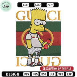 bart gucci embroidery design, gucci embroidery, embroidery file, logo shirt, sport embroidery, digital download