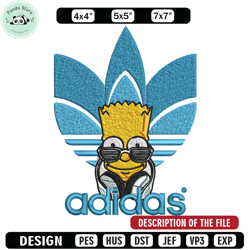 bart simpson adidas embroidery design,adidas embroidery, brand embroidery, embroidery file, logo shirt, digital download