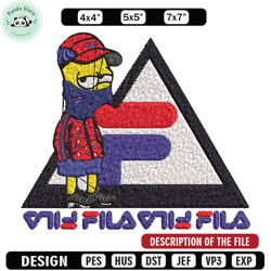 bart simpson fila embroidery design, simpson fila embroidery, logo design, embroidery file, fila logo, instant download
